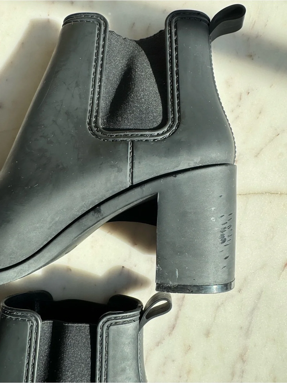 Jeffrey Campbell Matte Black Chelsea Rain Boots, Size 10